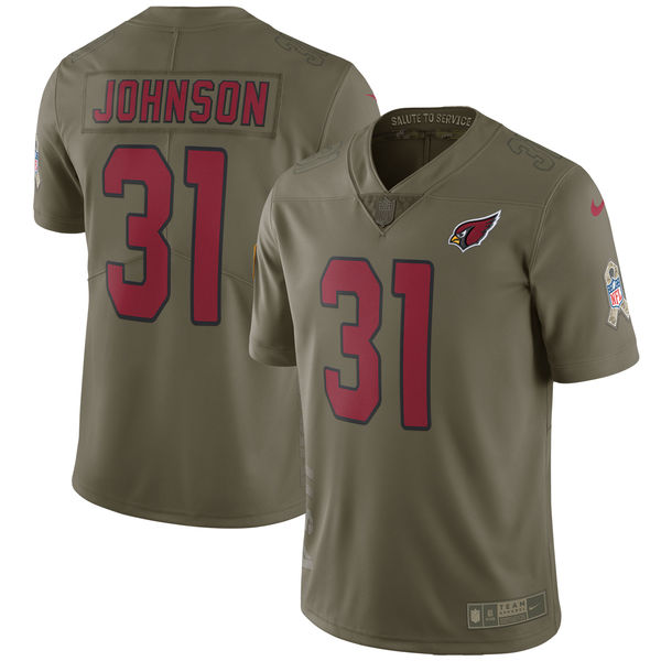 Youth Arizona Cardinals 31 Johnson Nike Olive Salute To Service Limited NFL Jerseys
